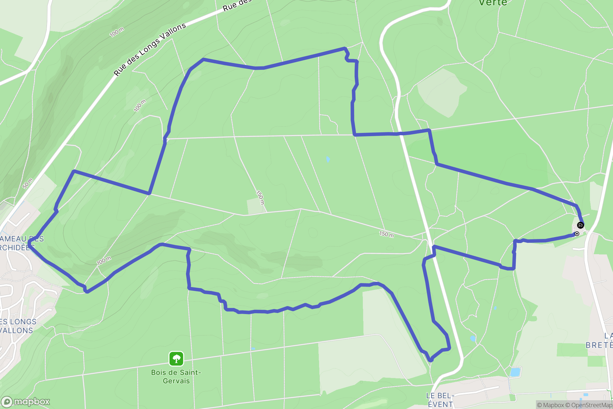 Bois-Guillaume : carte du parcours de randonnée - France