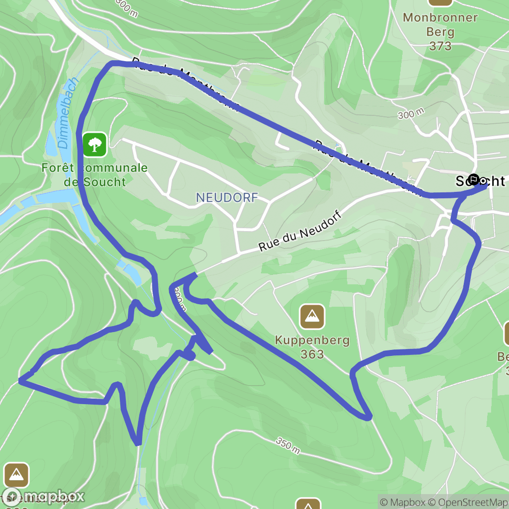Soucht : carte du parcours de randonnée - France