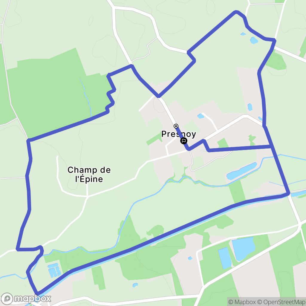 Presnoy : carte du parcours de randonnée - France