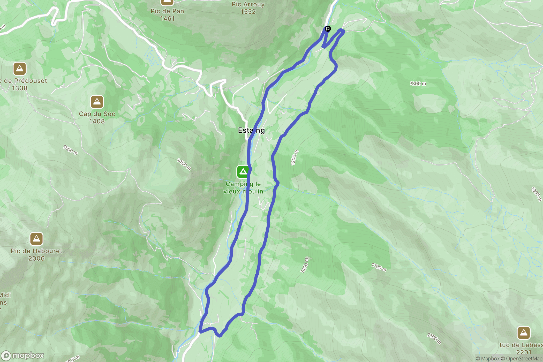 Sireix : carte du parcours de randonnée - France