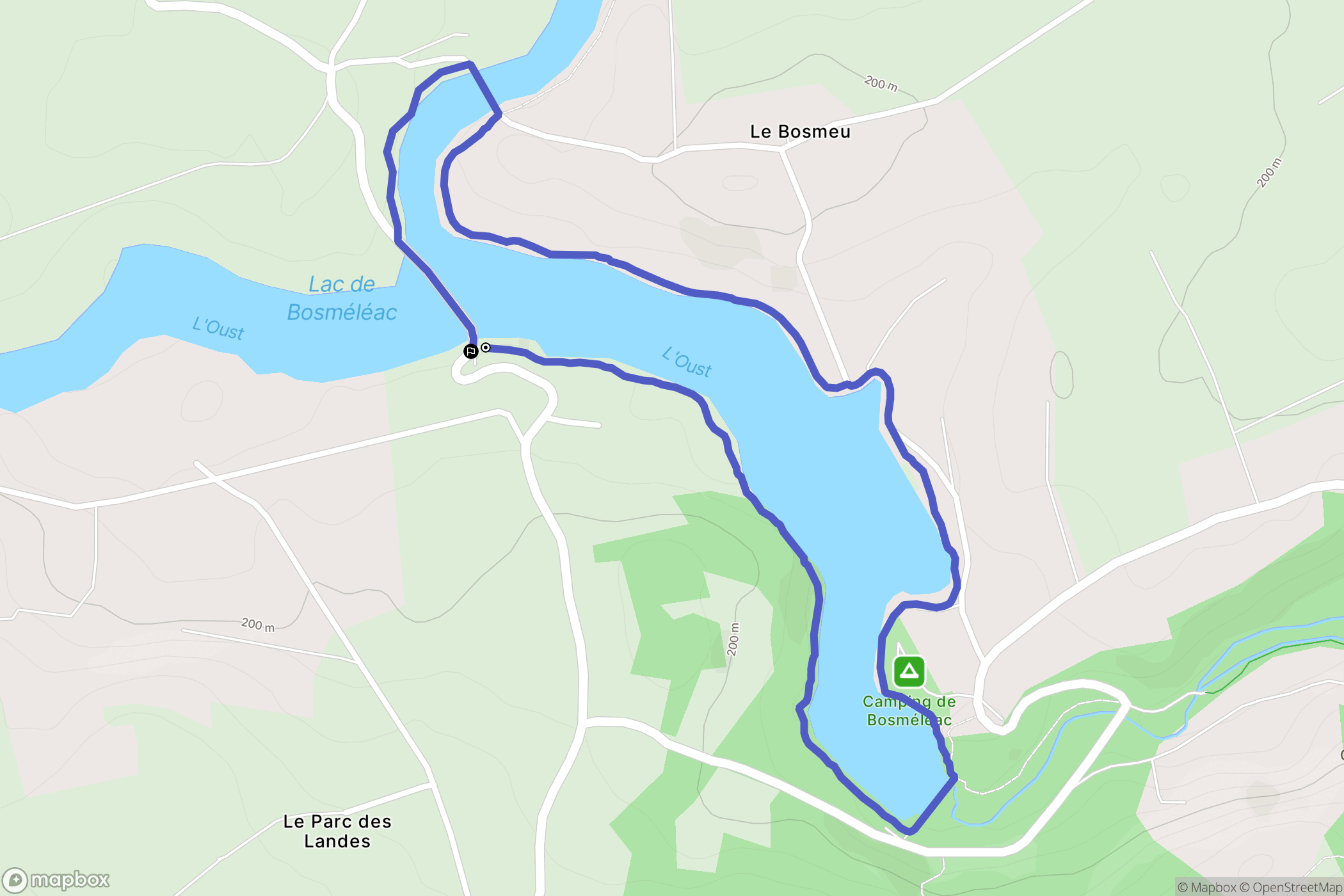 Merléac : carte du parcours de randonnée - France