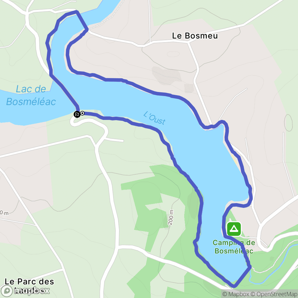 Merléac : carte du parcours de randonnée - France