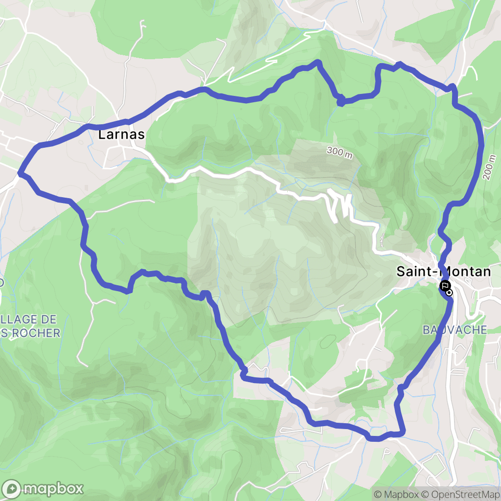 Saint-Montan : carte du parcours de randonnée - France