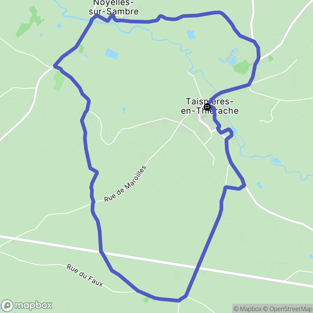 Taisnières-en-Thiérache : carte du parcours de randonnée - France