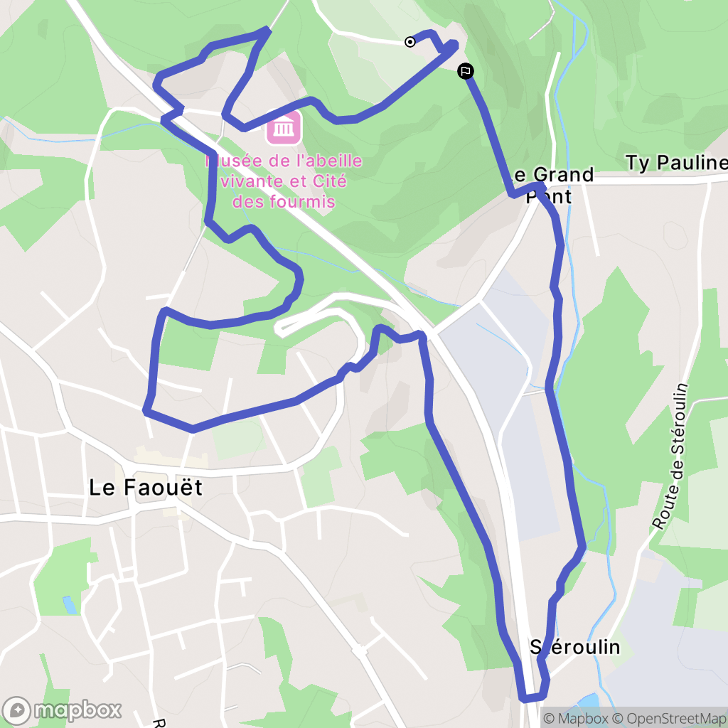 Le Faouët : carte du parcours de randonnée - France