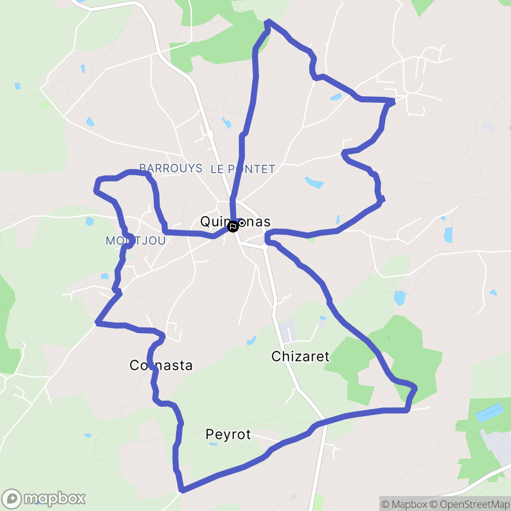Quintenas : carte du parcours de randonnée - France