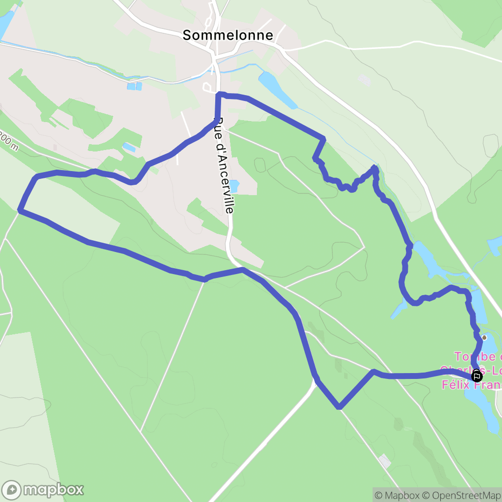 Rupt-aux-Nonains : carte du parcours de randonnée - France