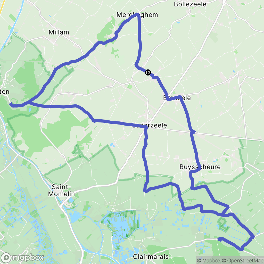 Volckerinckhove : carte du parcours de randonnée - France