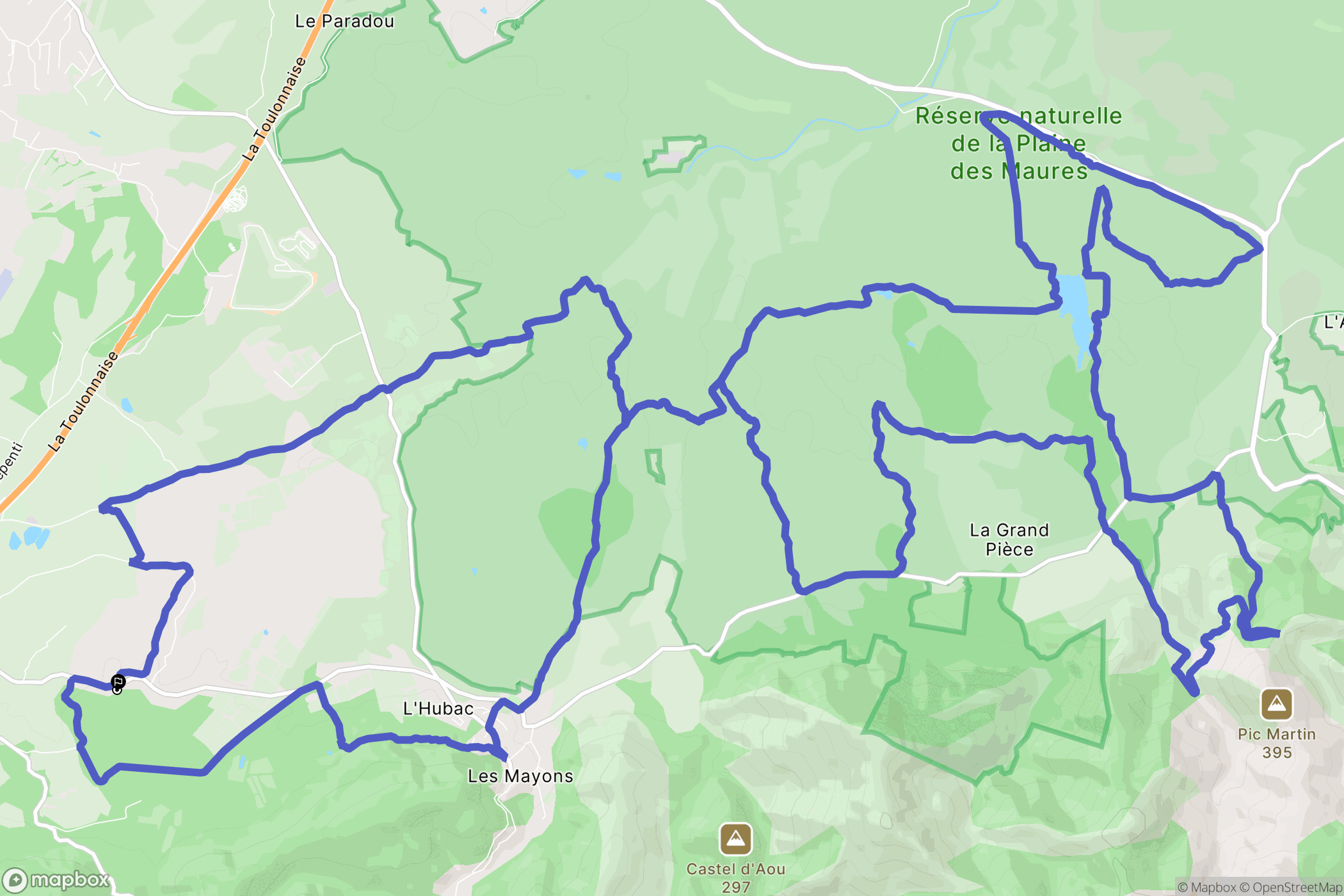 Gonfaron : carte du parcours de randonnée - France