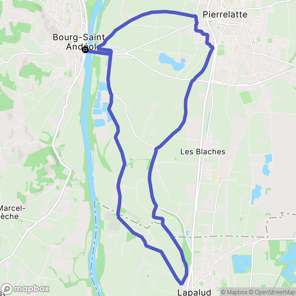 Bourg-Saint-Andéol : carte du parcours de randonnée - France