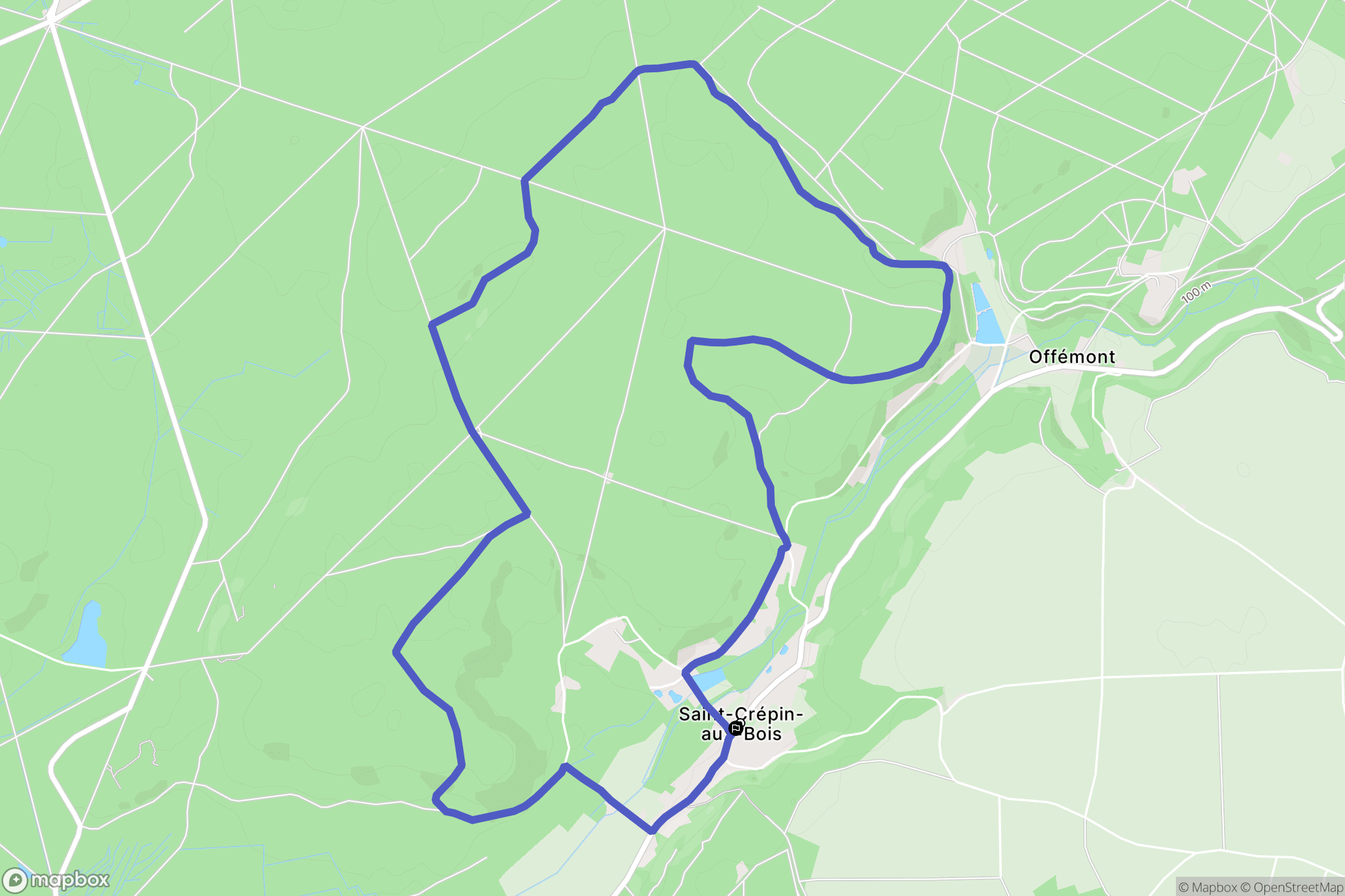 Saint-Crépin-aux-Bois : carte du parcours de randonnée - France