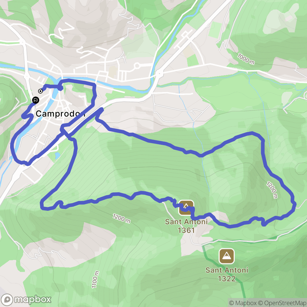 Camprodon : carte du parcours de randonnée - Spain