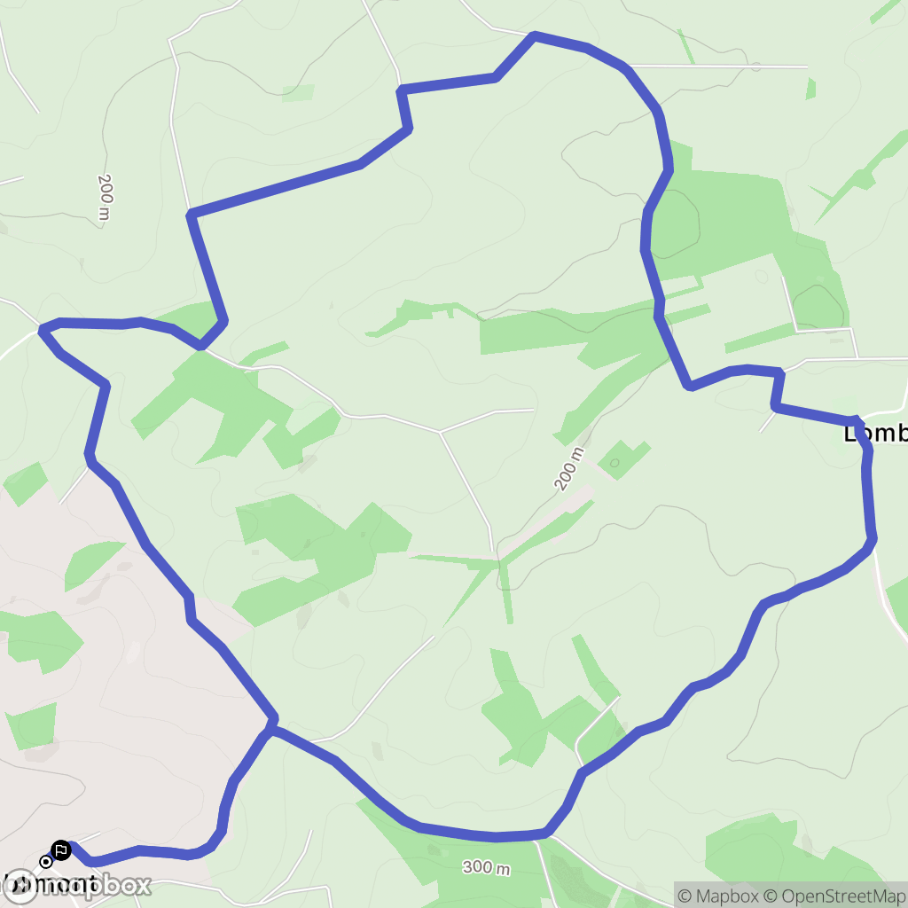 Mouzon : carte du parcours de randonnée - France