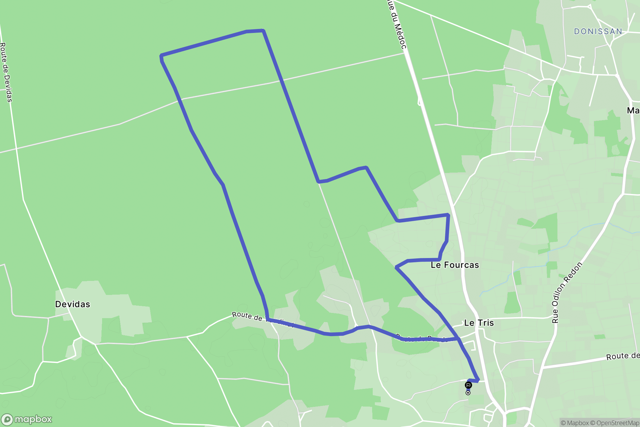 Listrac-Médoc : carte du parcours de randonnée - France