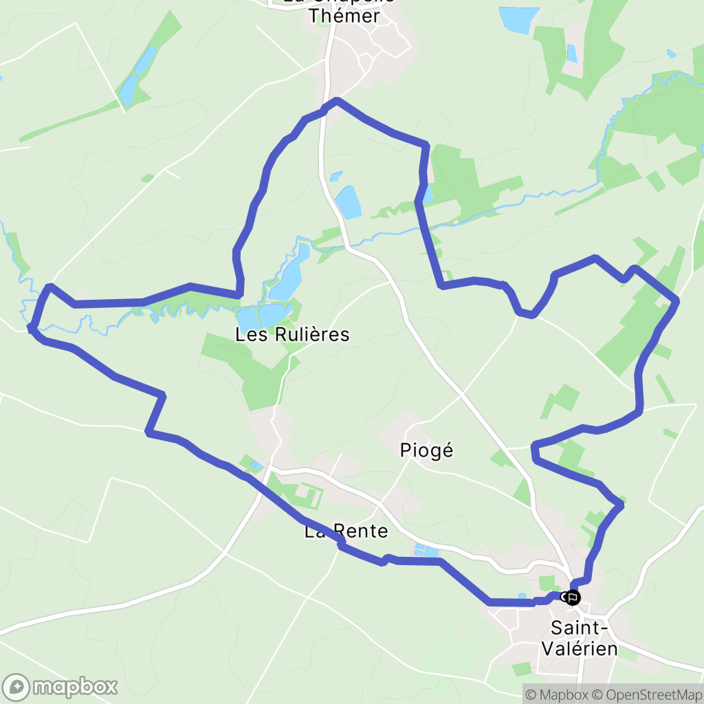 Saint-Valérien : carte du parcours de randonnée - France