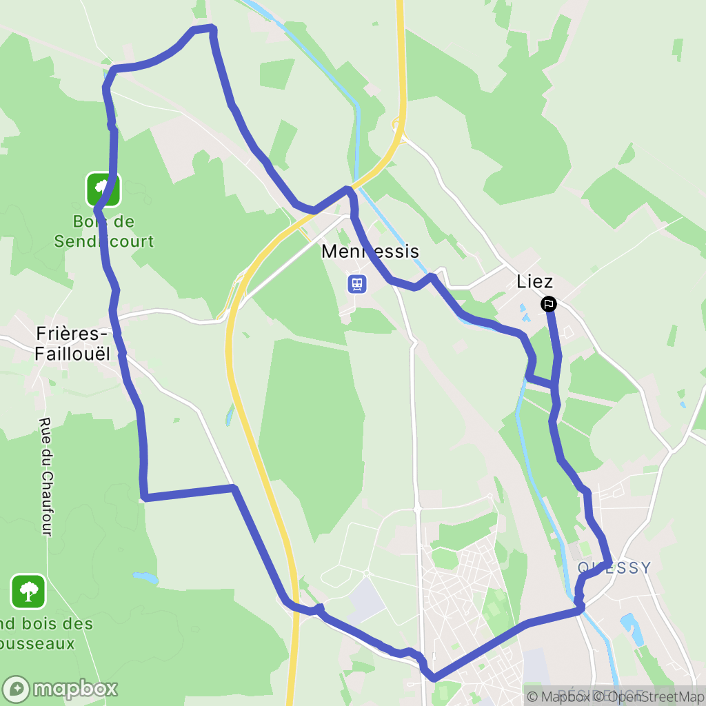 Liez : carte du parcours de randonnée - France