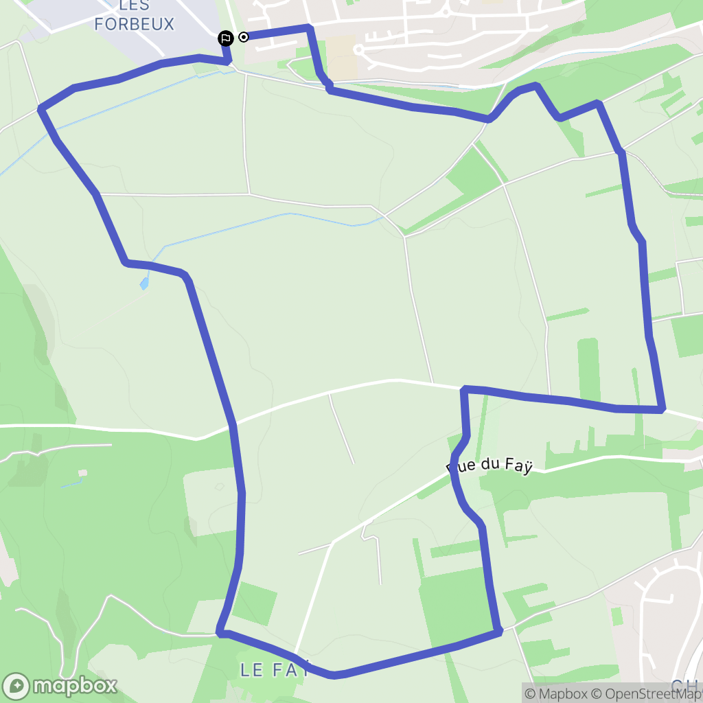 Jouy-le-Moutier : carte du parcours de randonnée - France
