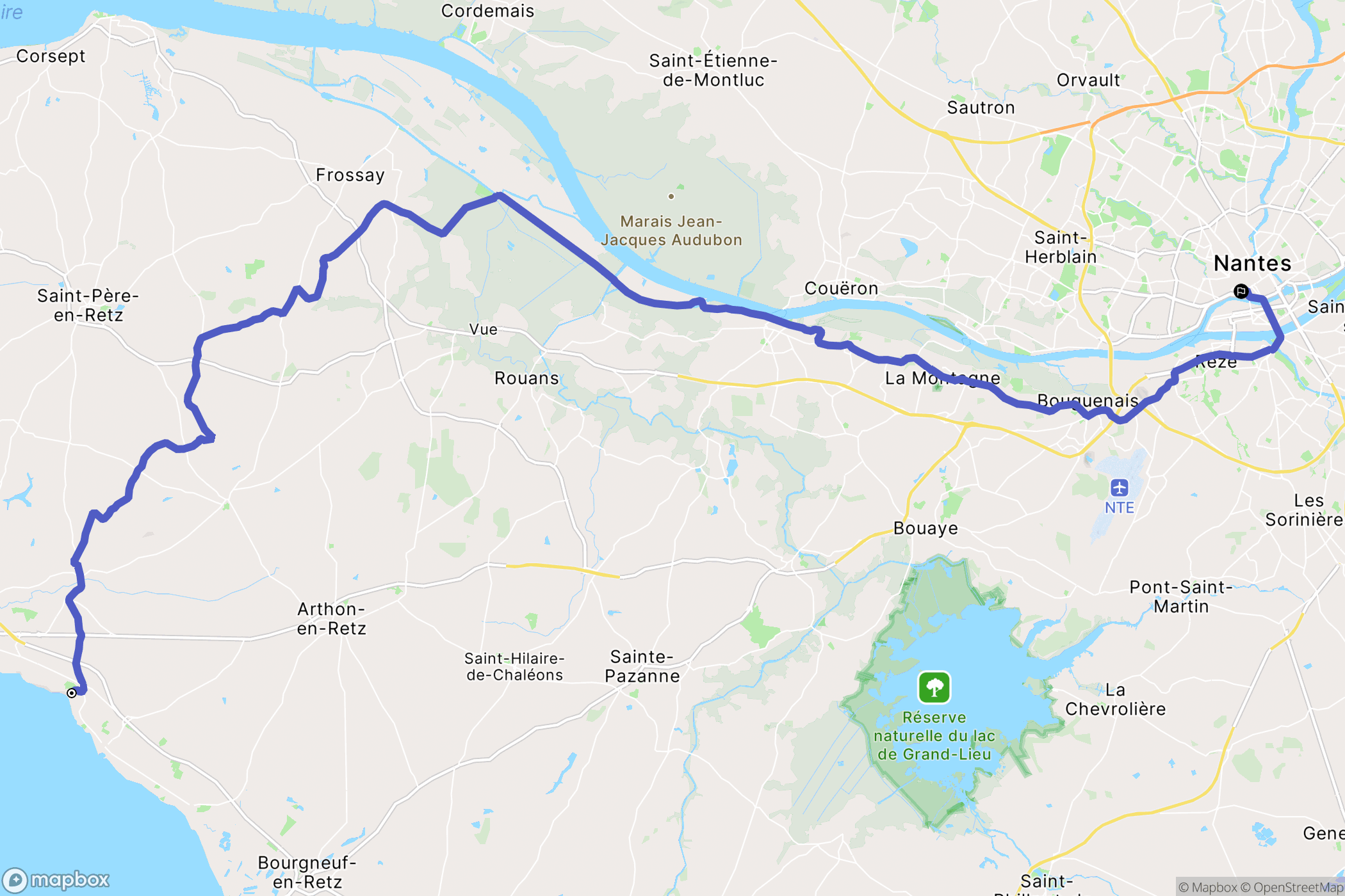 La Bernerie-en-Retz : carte du parcours de randonnée - France