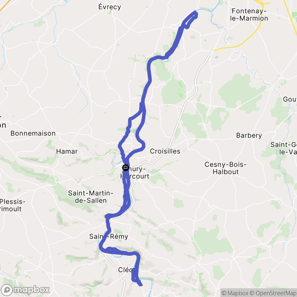 Le Hom : carte du parcours de randonnée - France
