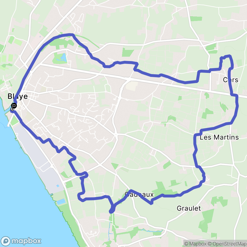 Blaye : carte du parcours de randonnée - France