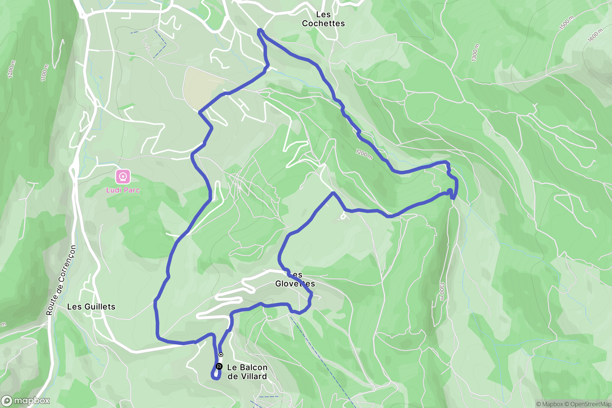 Villard-de-Lans : carte du parcours de randonnée - France