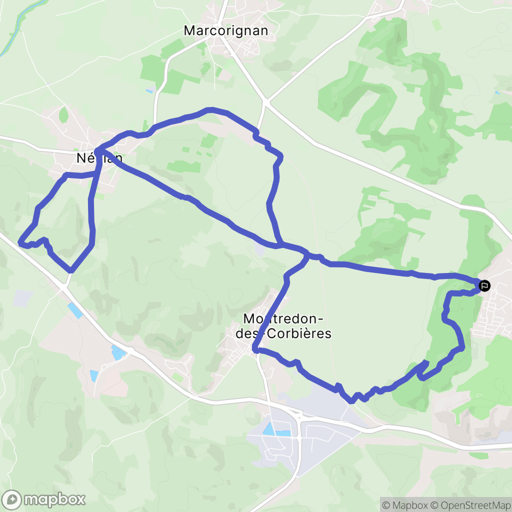 Narbonne : carte du parcours de randonnée - France