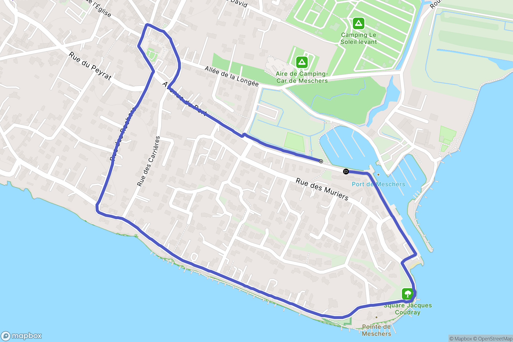 Meschers-sur-Gironde : carte du parcours de randonnée - France