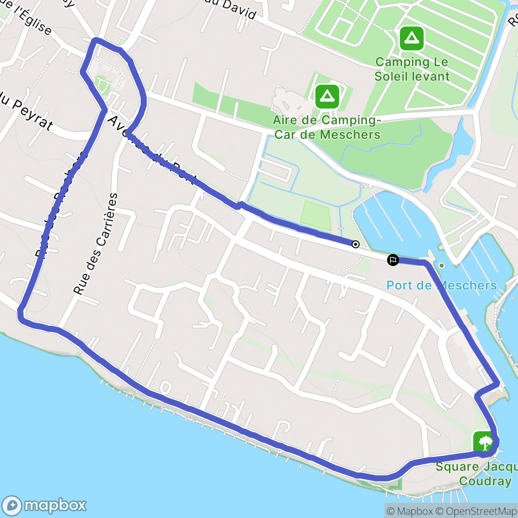 Meschers-sur-Gironde : carte du parcours de randonnée - France