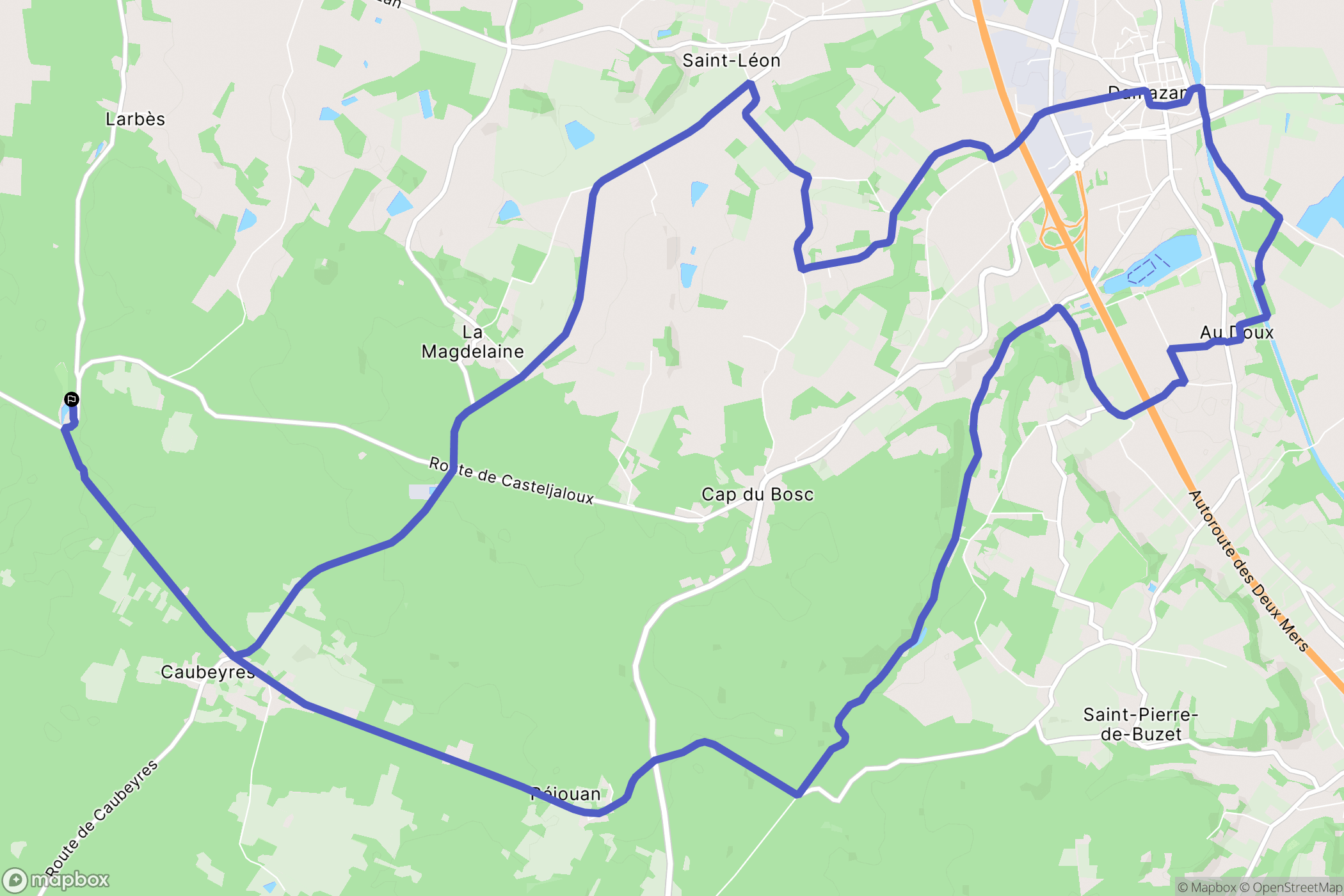 Villefranche-du-Queyran : carte du parcours de randonnée - France