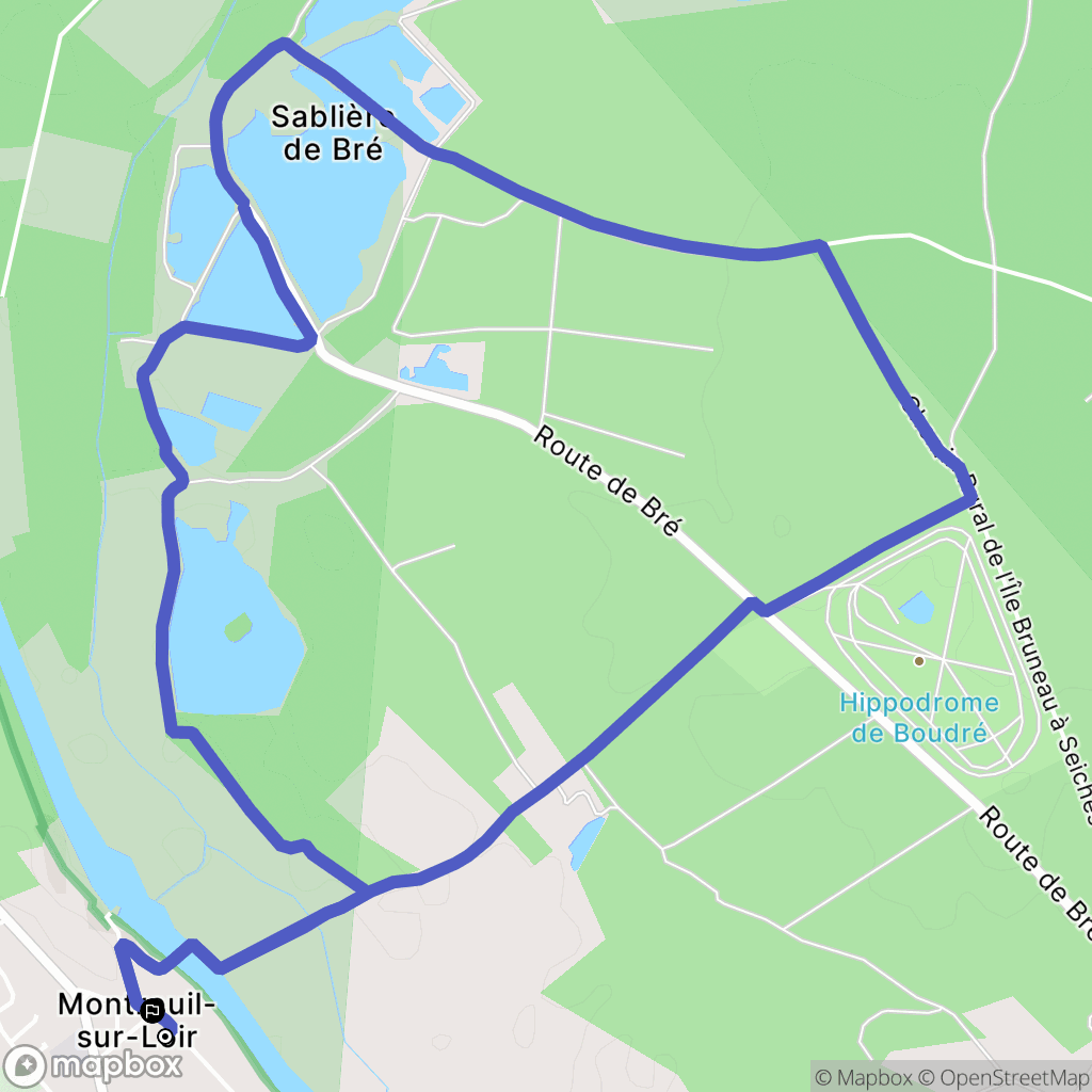 Montreuil-sur-Loir : carte du parcours de randonnée - France
