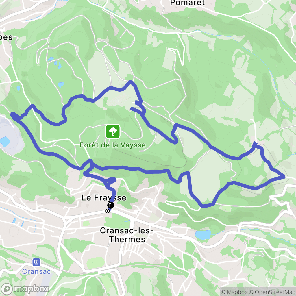 Cransac : carte du parcours de randonnée - France
