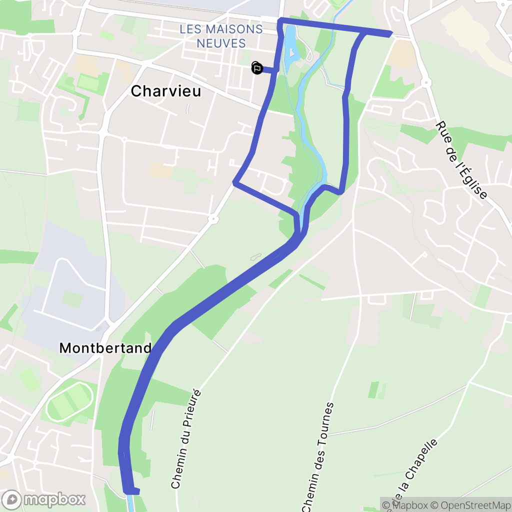 Charvieu-Chavagneux : carte du parcours de randonnée - France