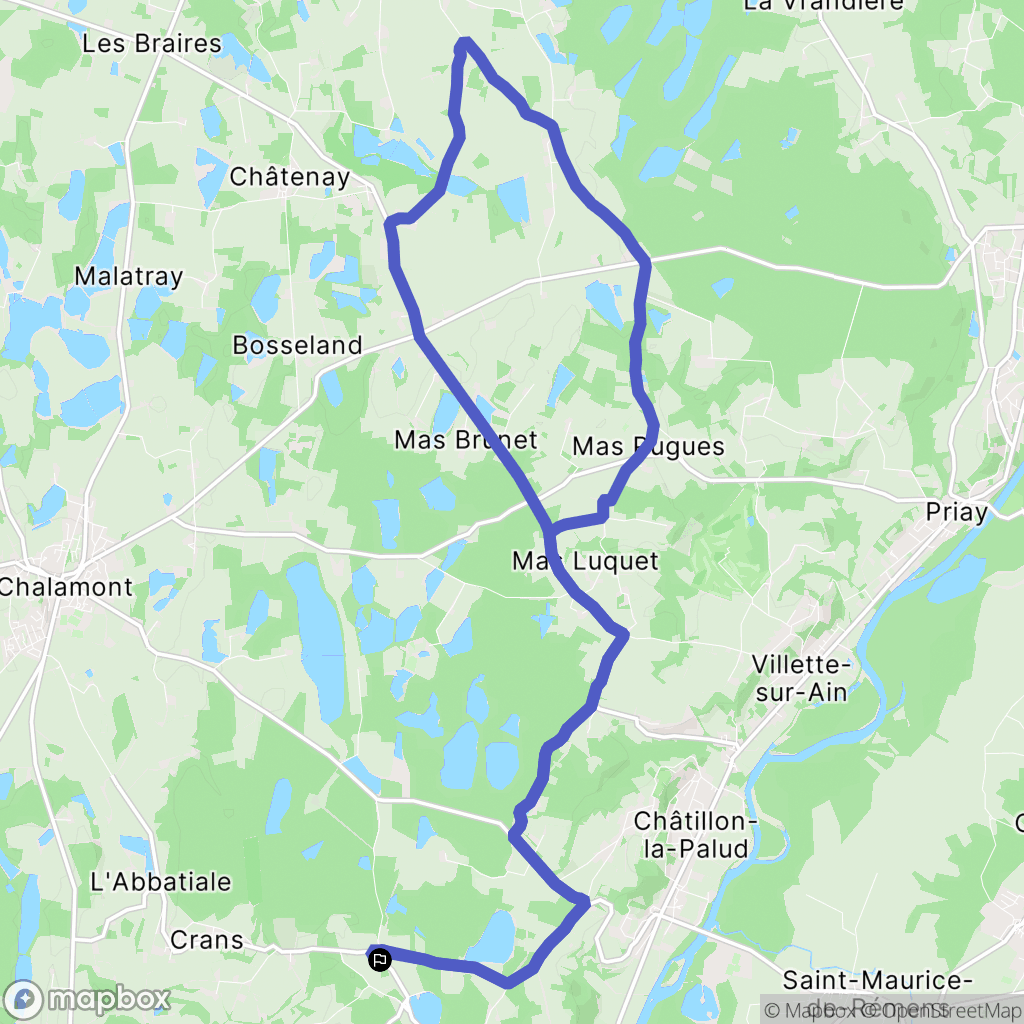 Crans : carte du parcours de randonnée - France