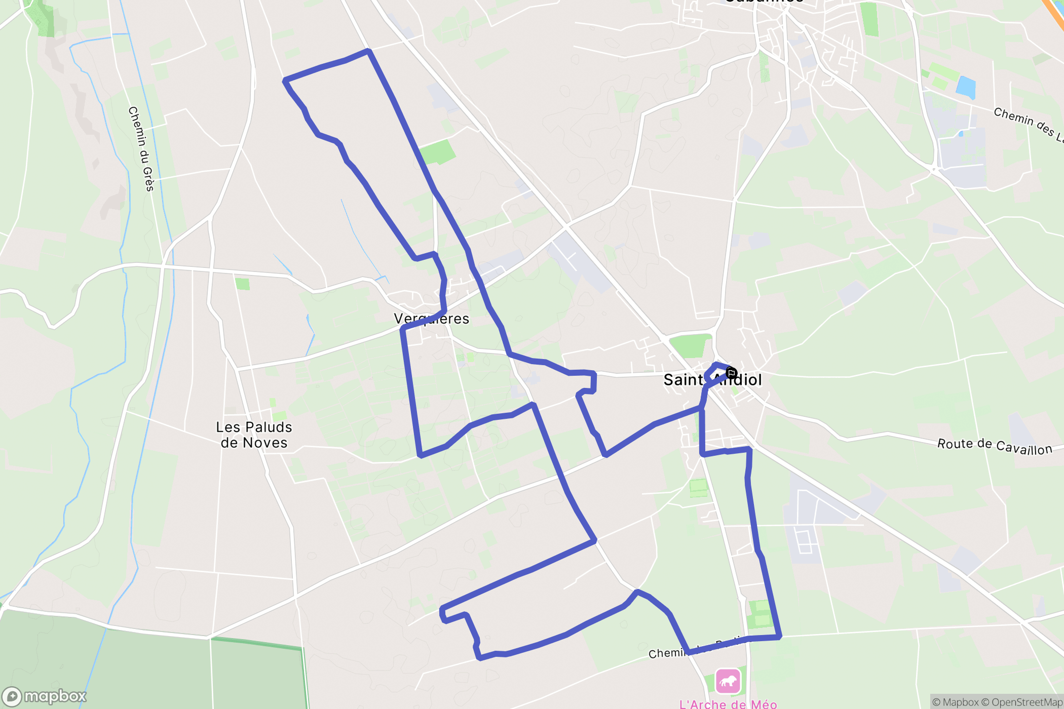 Saint-Andiol : carte du parcours de randonnée - France