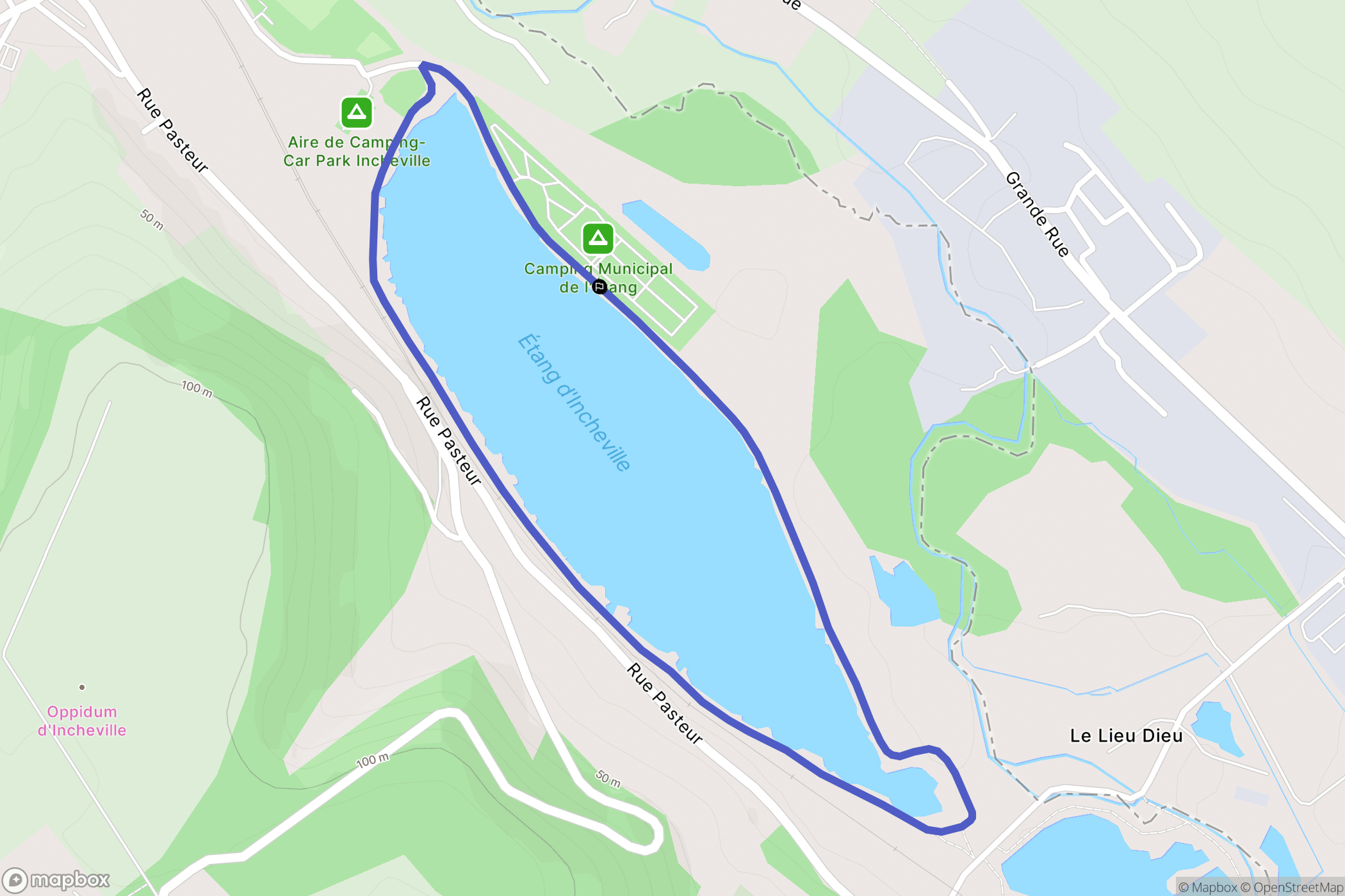Incheville : carte du parcours de randonnée - France