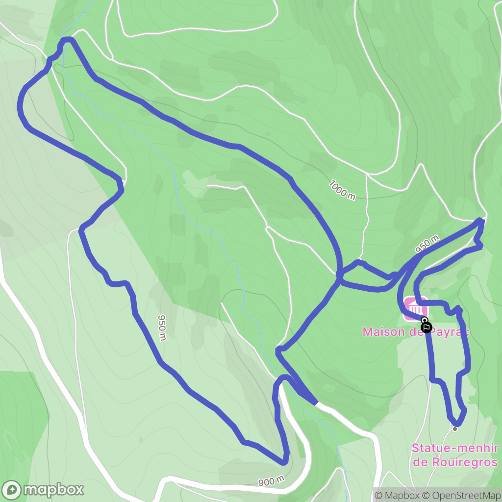 Nages : carte du parcours de randonnée - France