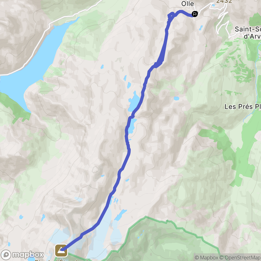 Saint-Sorlin-d'Arves : carte du parcours de randonnée - France
