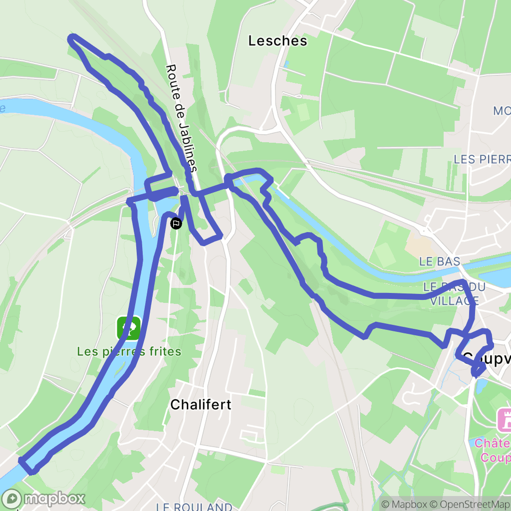 Chalifert : carte du parcours de randonnée - France