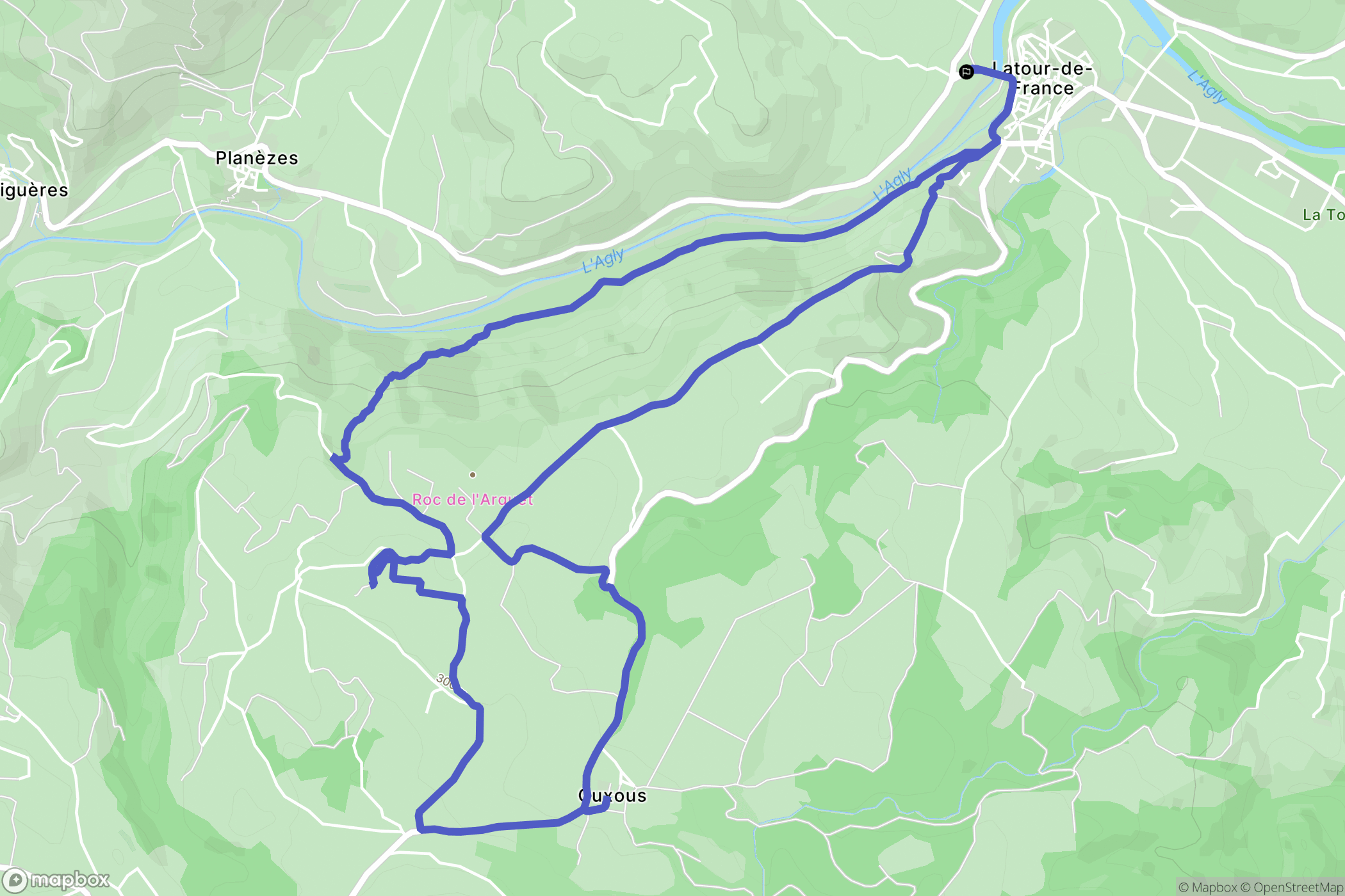Latour-de-France : carte du parcours de randonnée - France