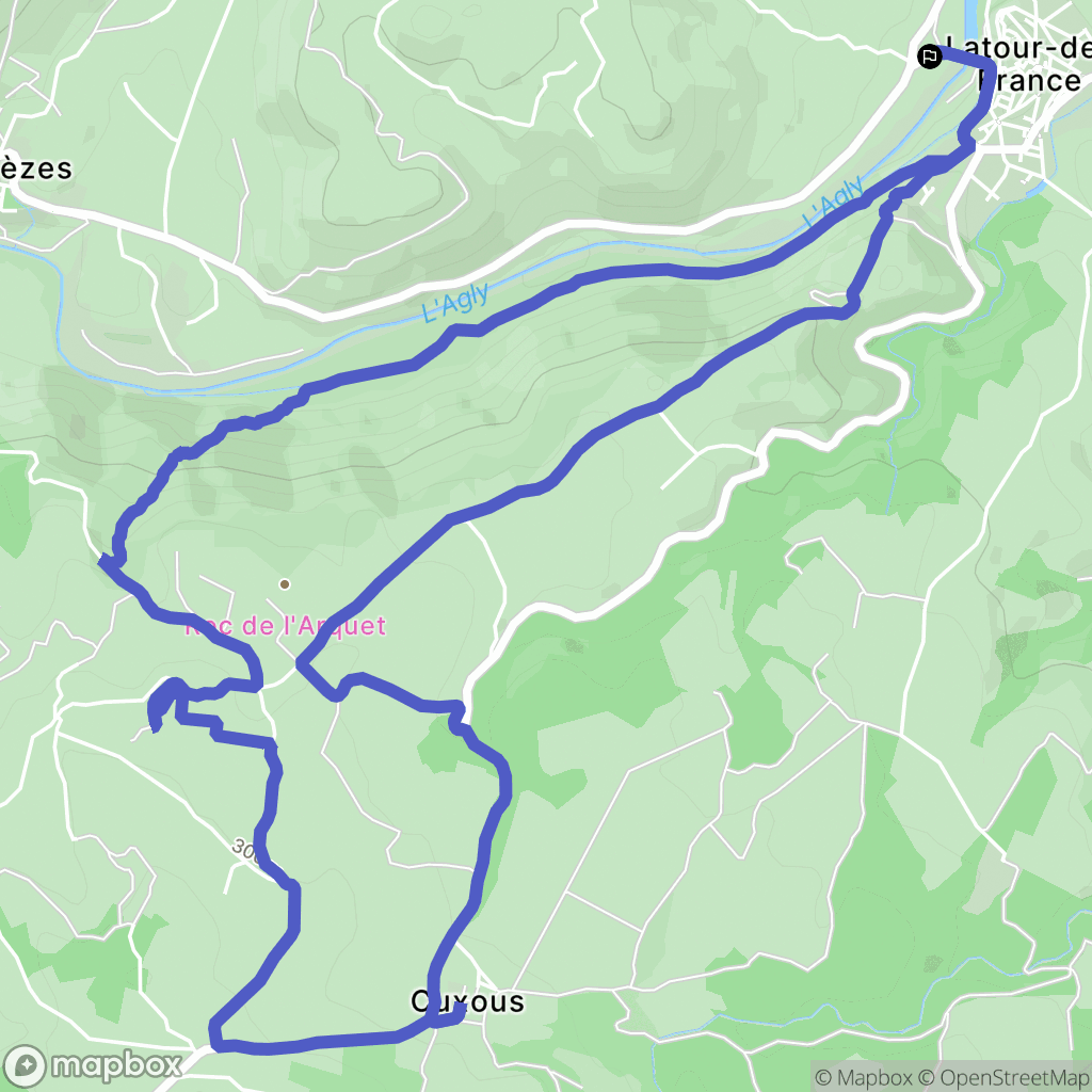 Latour-de-France : carte du parcours de randonnée - France
