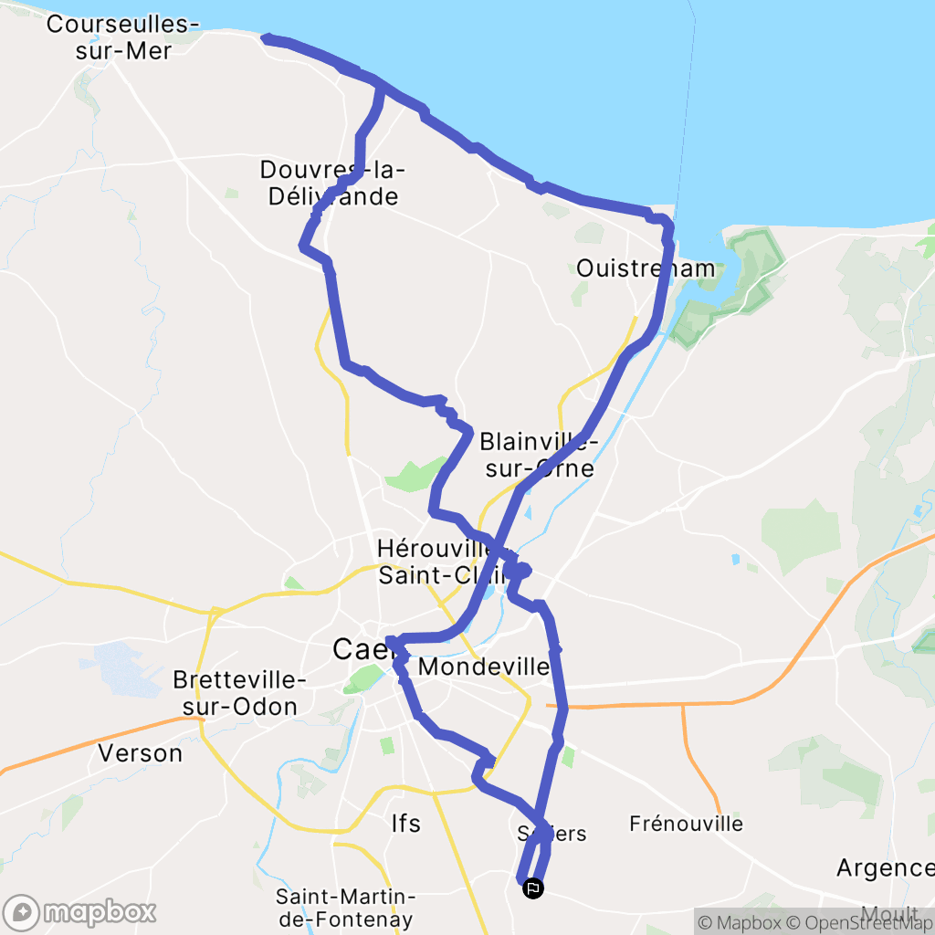 Bourguébus : carte du parcours de randonnée - France