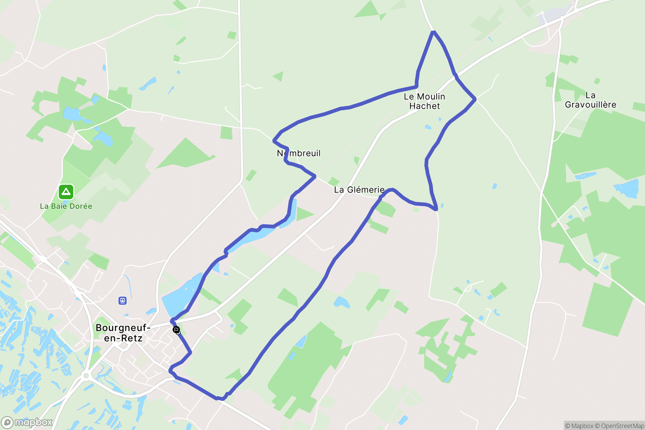 Villeneuve-en-Retz : carte du parcours de randonnée - France