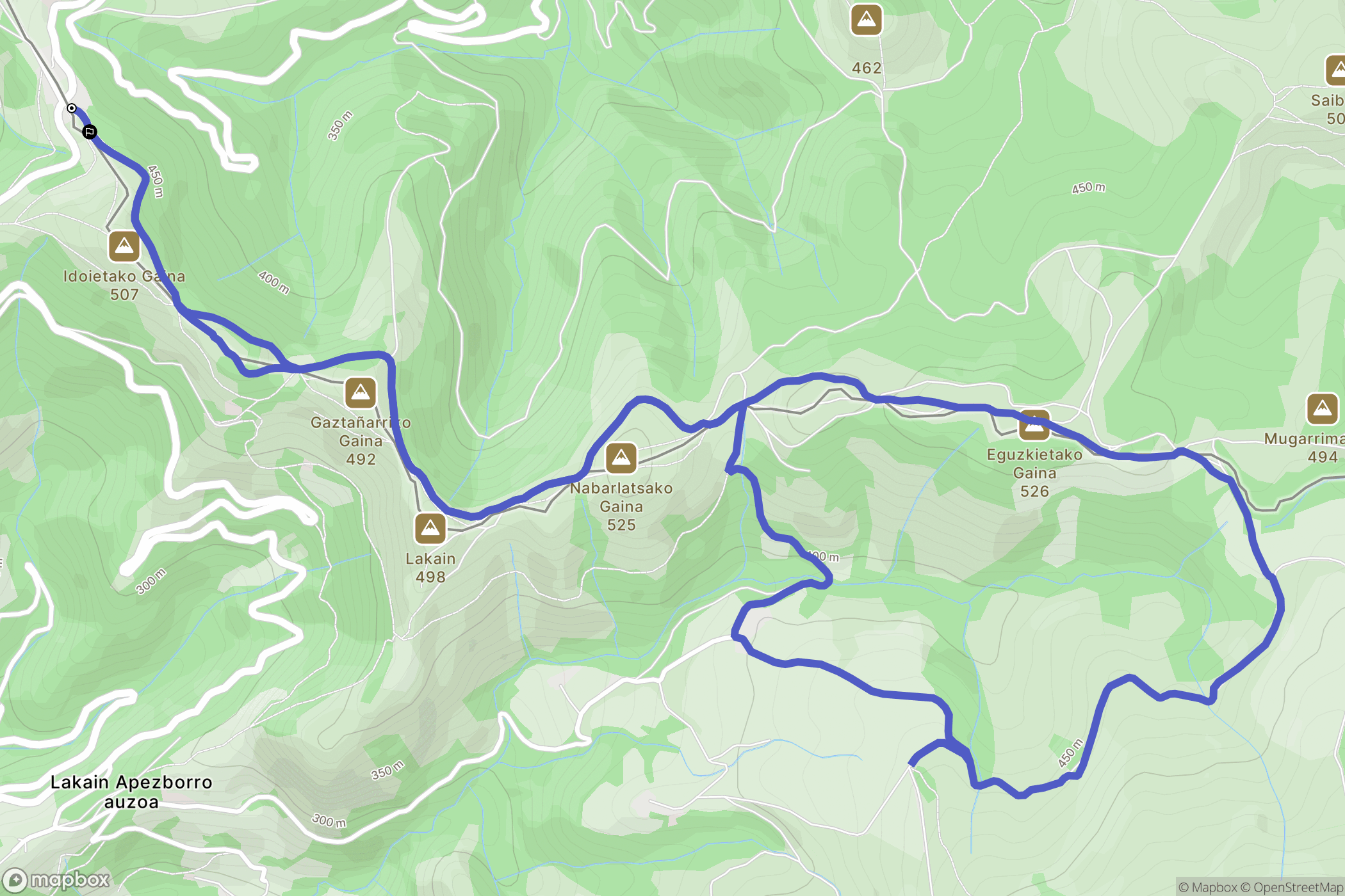 Sare : carte du parcours de randonnée - France