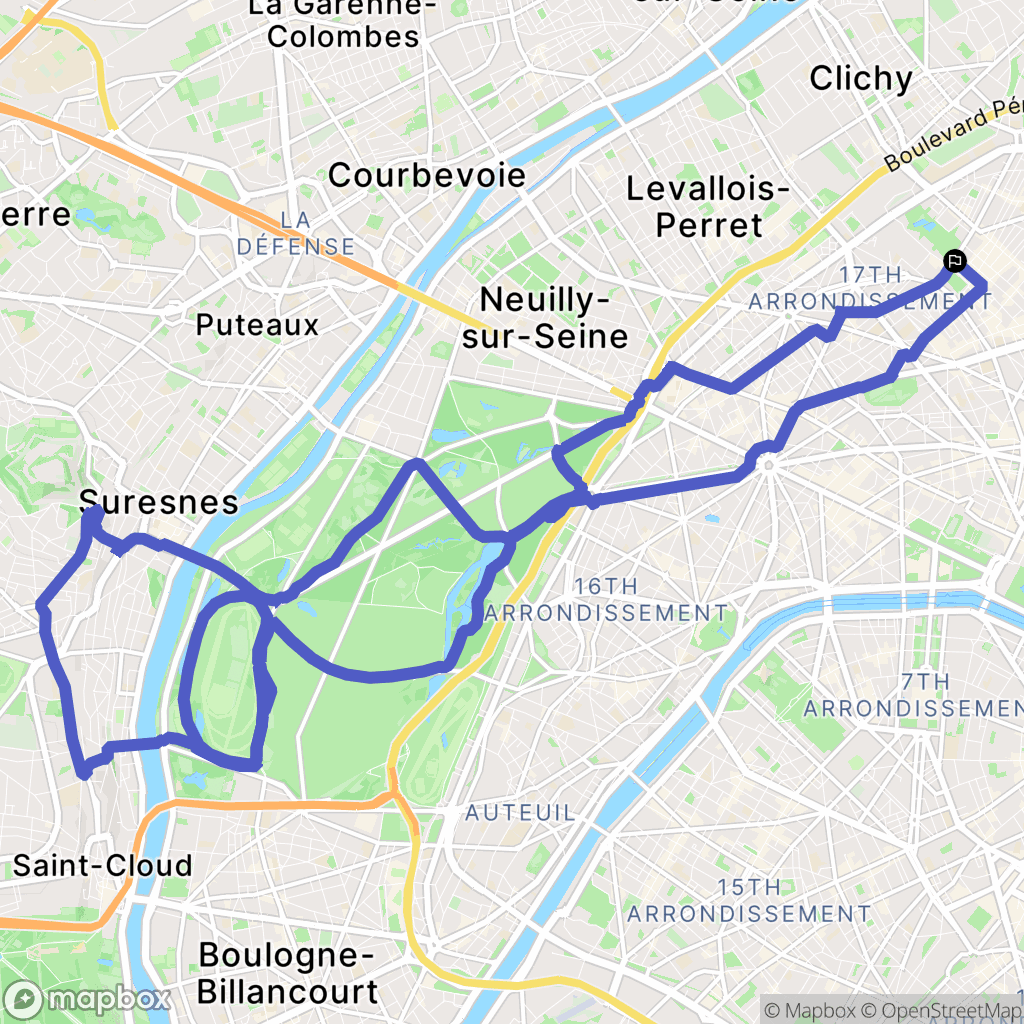 Paris : carte du parcours de randonnée - France