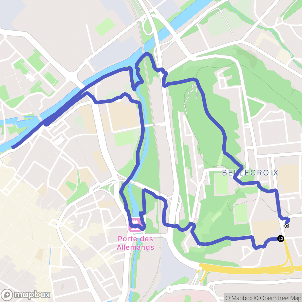 Metz : carte du parcours de randonnée - France