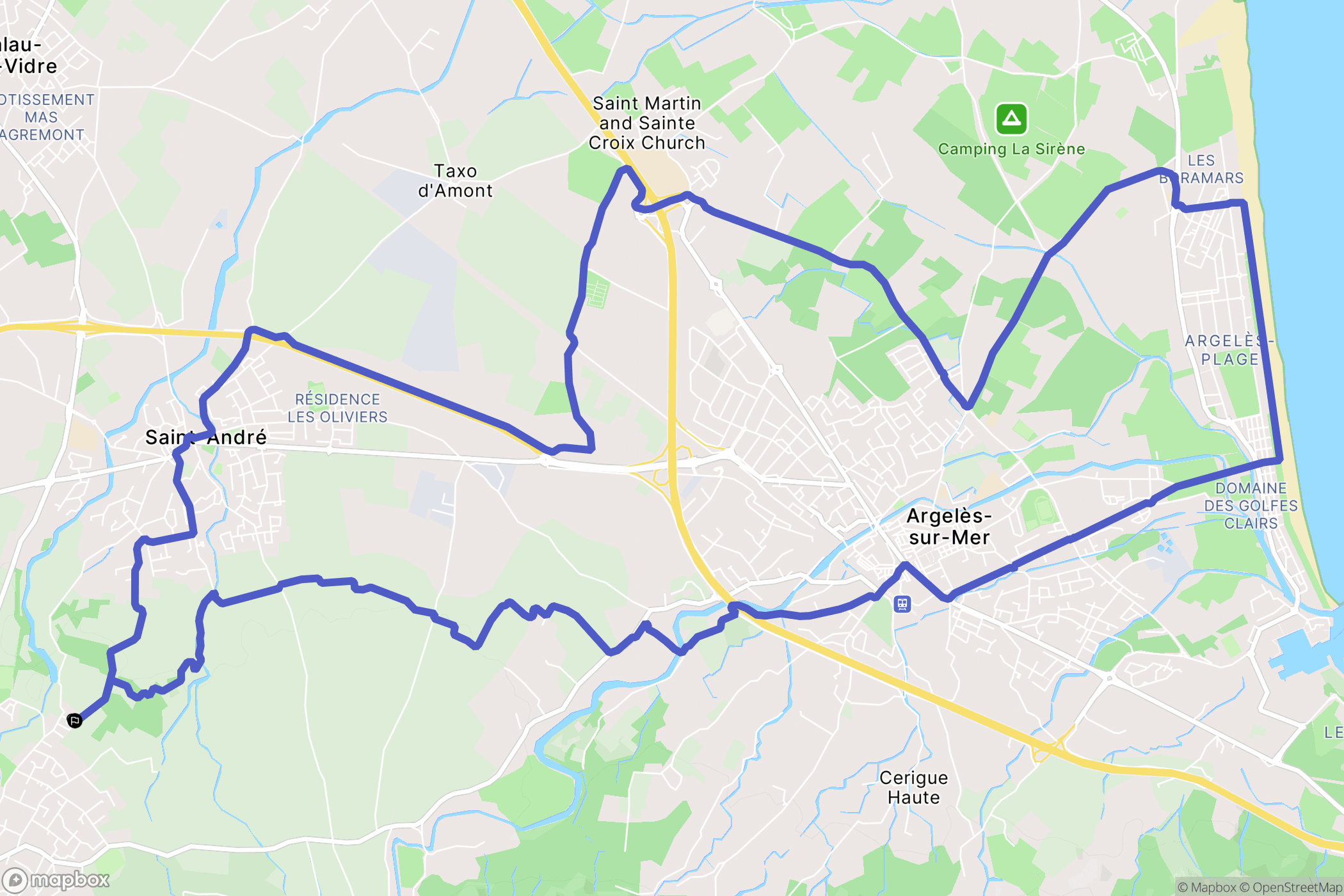 Sorède : carte du parcours de randonnée - France