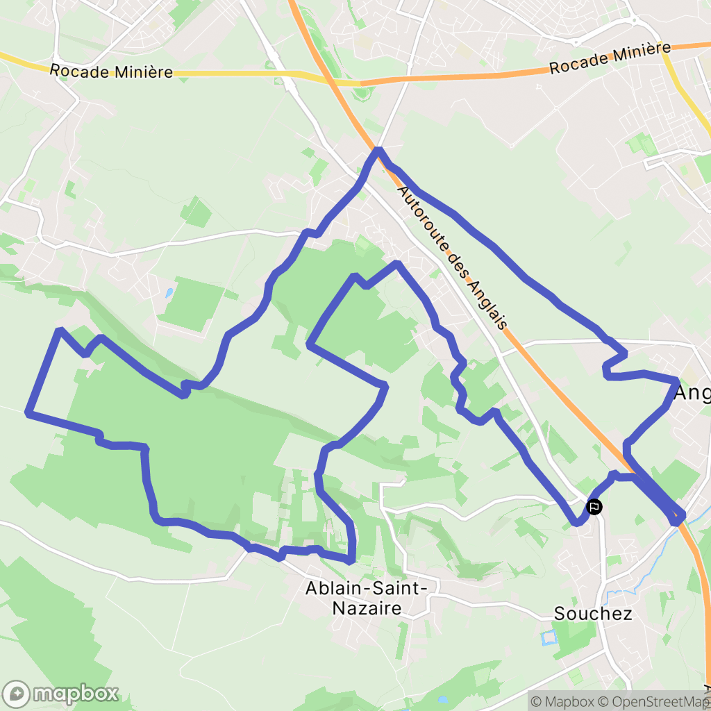 Souchez : carte du parcours de randonnée - France