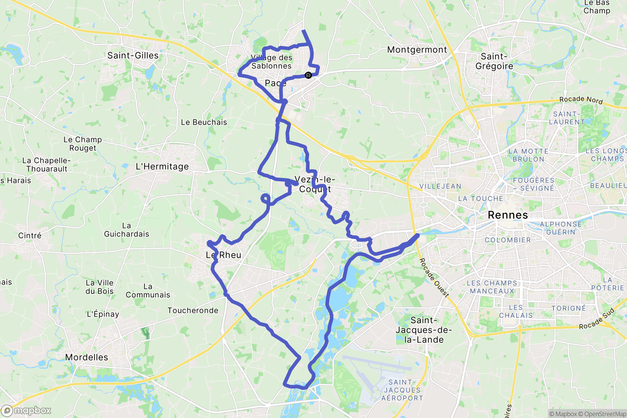 Pacé : carte du parcours de randonnée - France