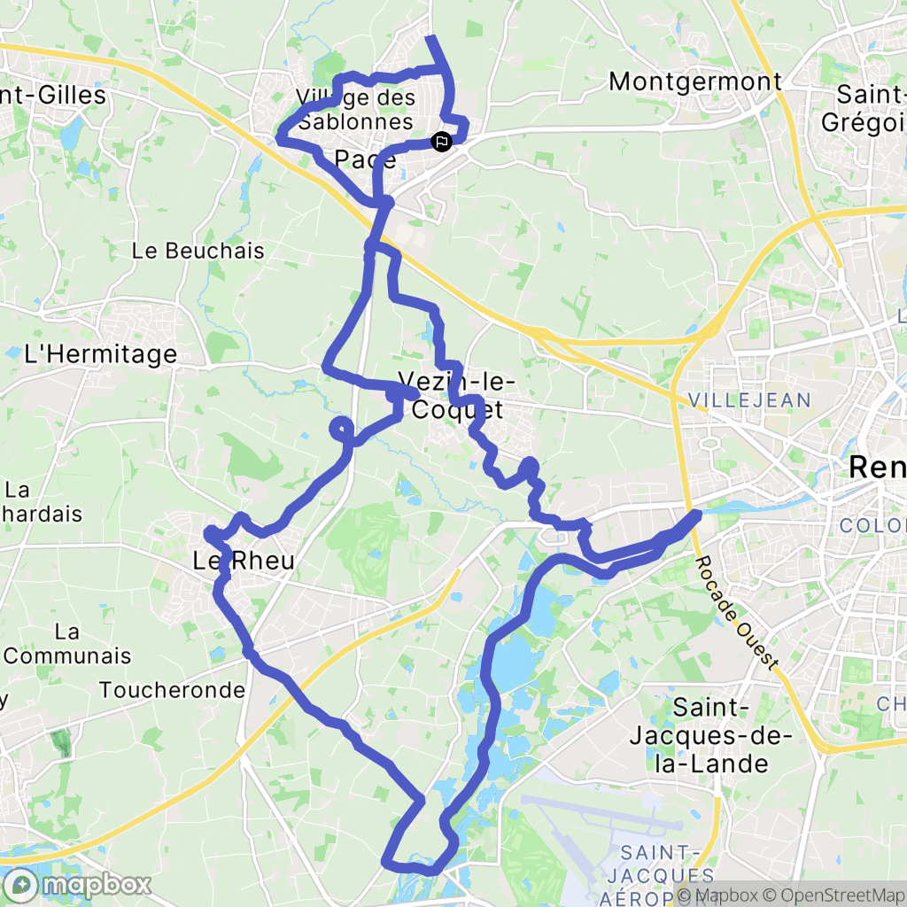 Pacé : carte du parcours de randonnée - France