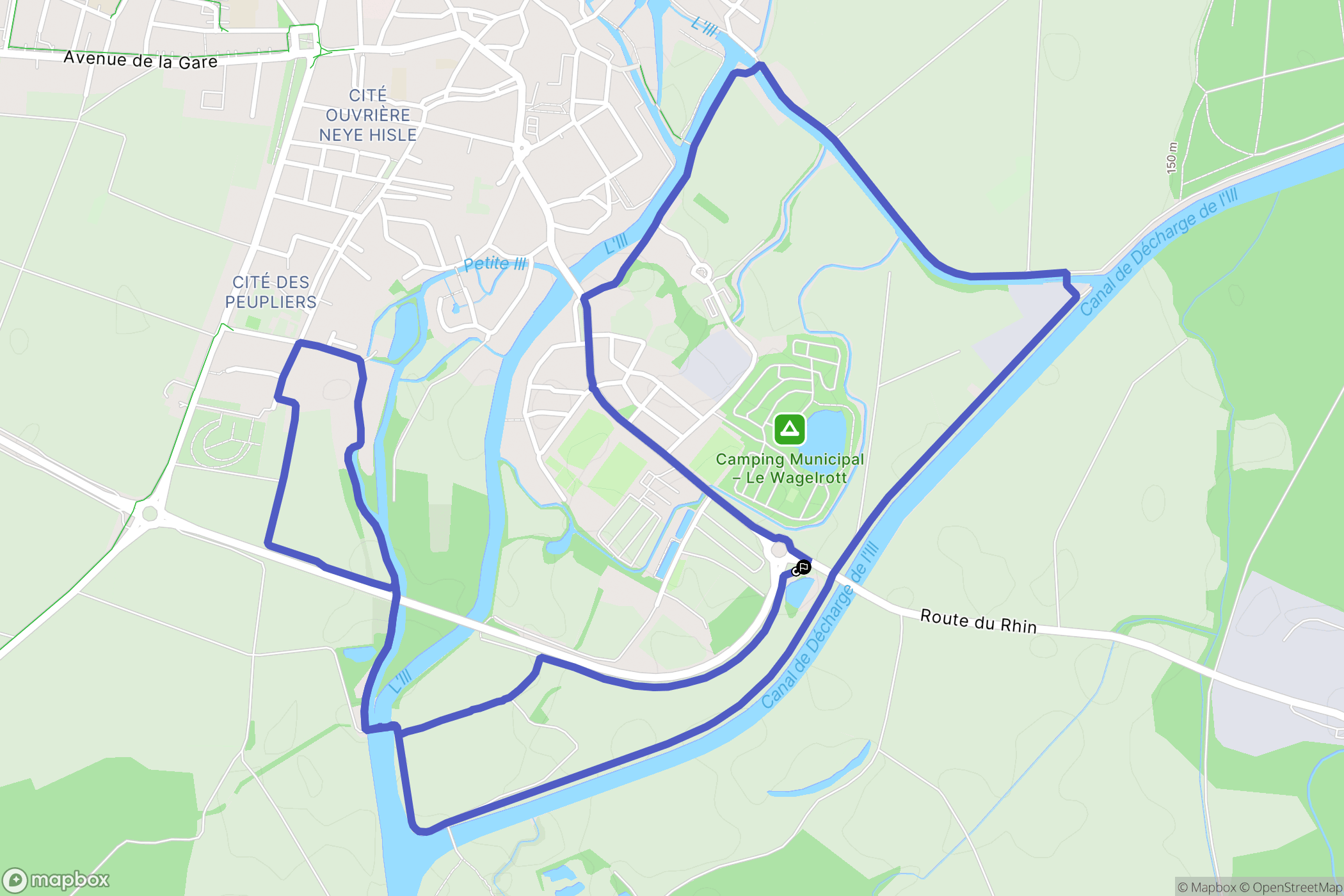 Erstein : carte du parcours de randonnée - France